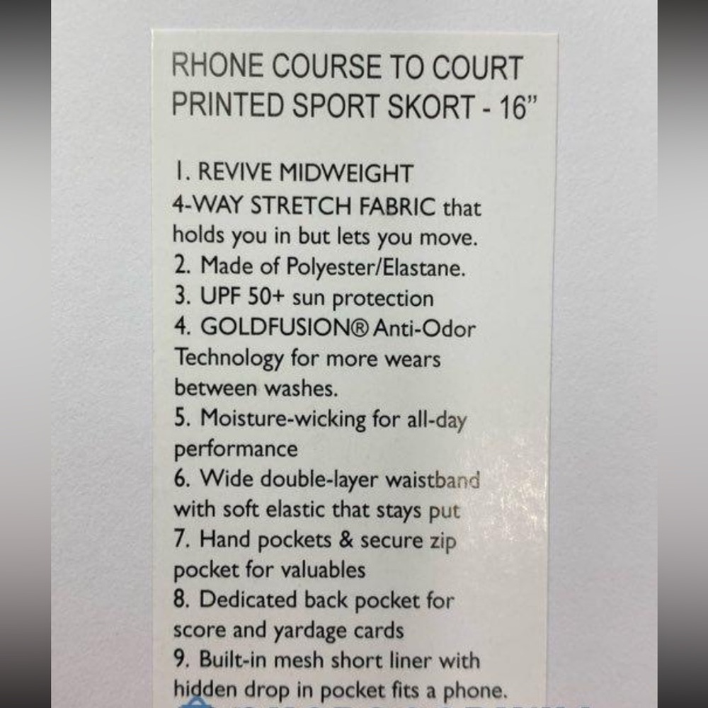 RHONE Women's Plaid Skort and sleeveless polo - Blue and White - Picture 5 of 5